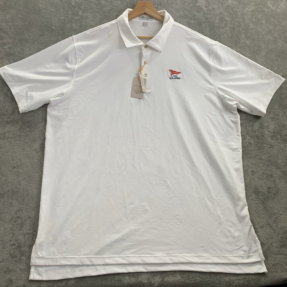 Peter Millar Summer Comfort Polo Shirt Mens XXL White 123rd US Open Golf LACC